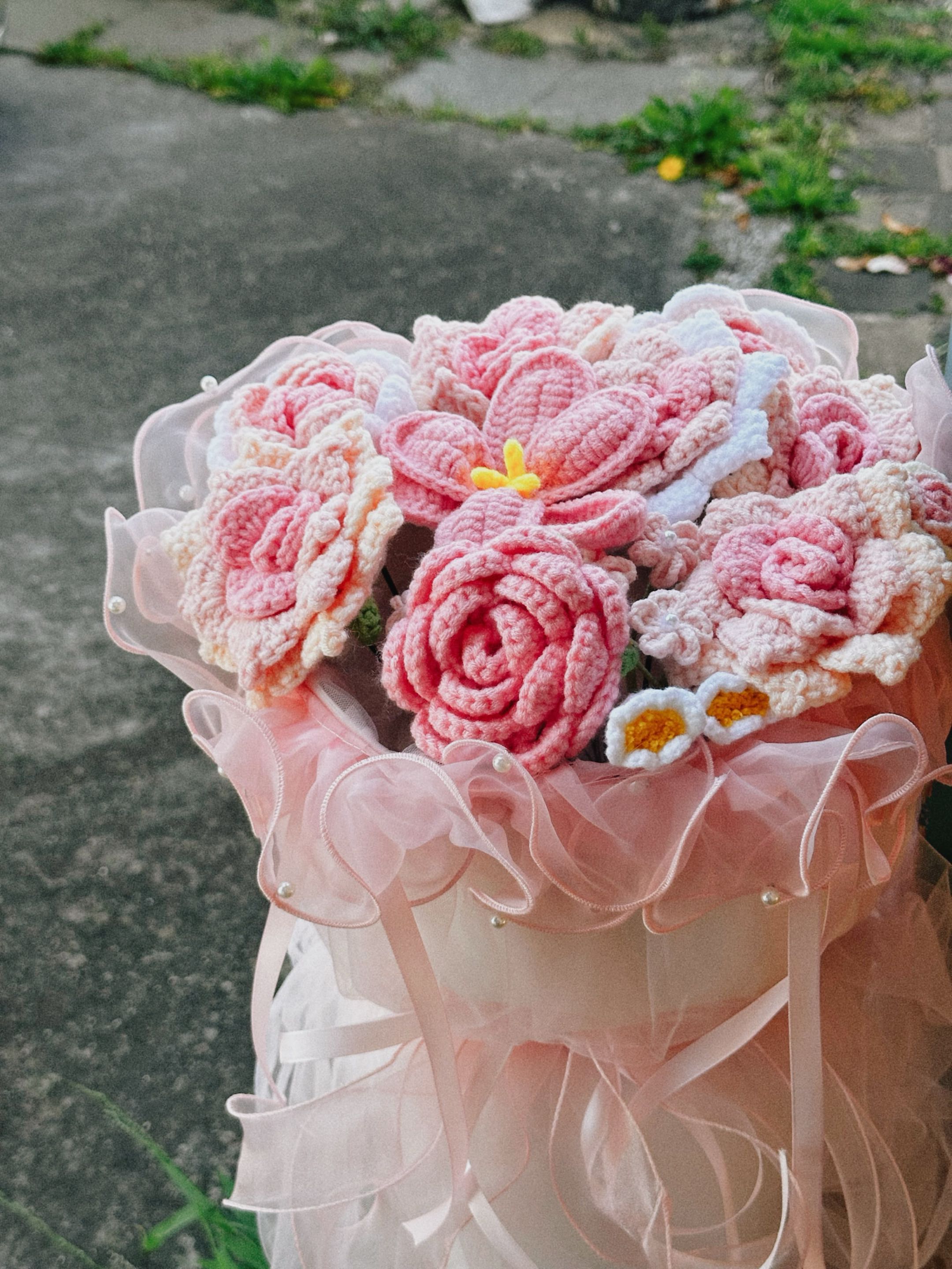 Large - Round Pink Bloom Bouquet