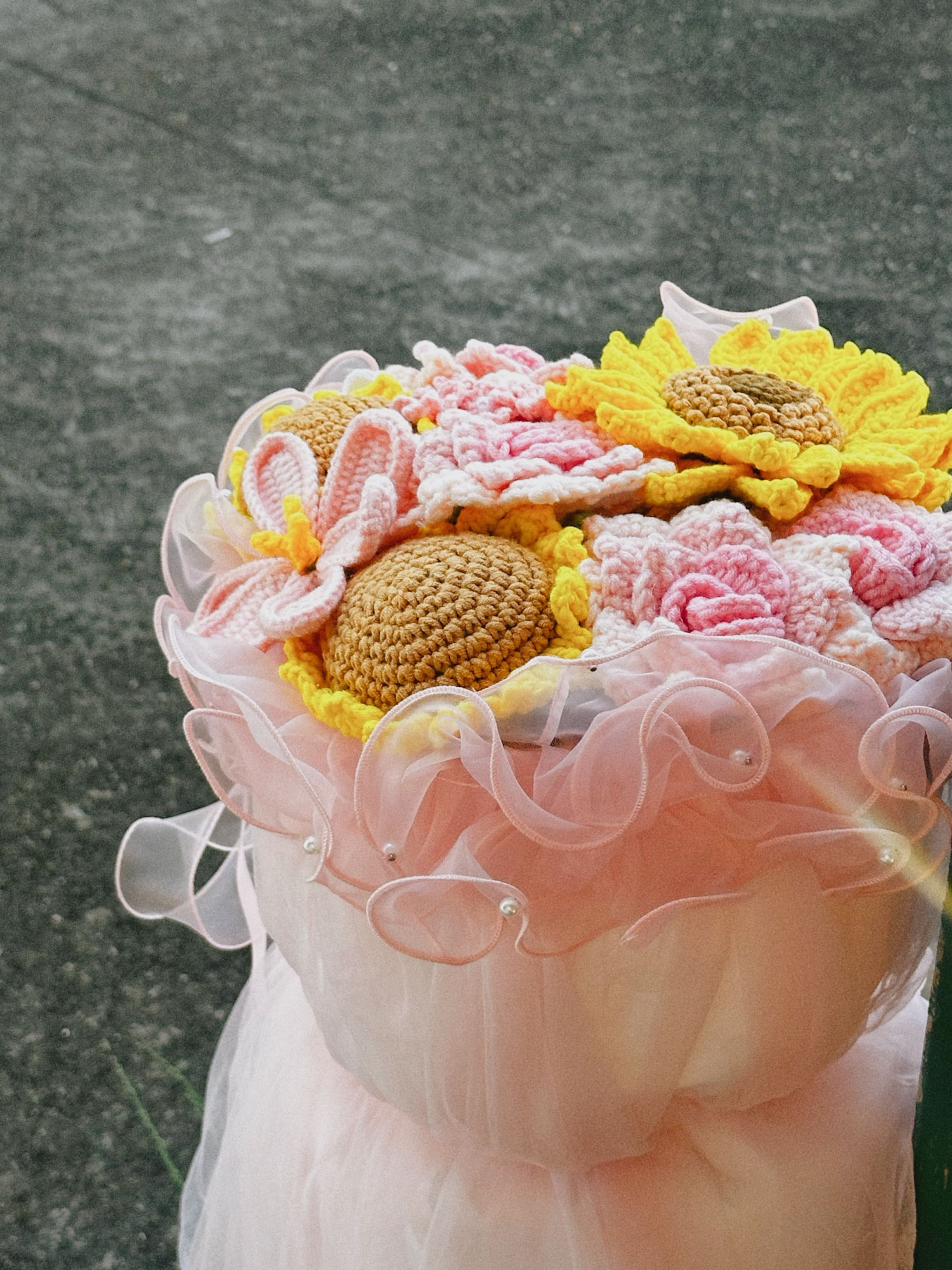 Large - Round Pink Sunflower Bouquet