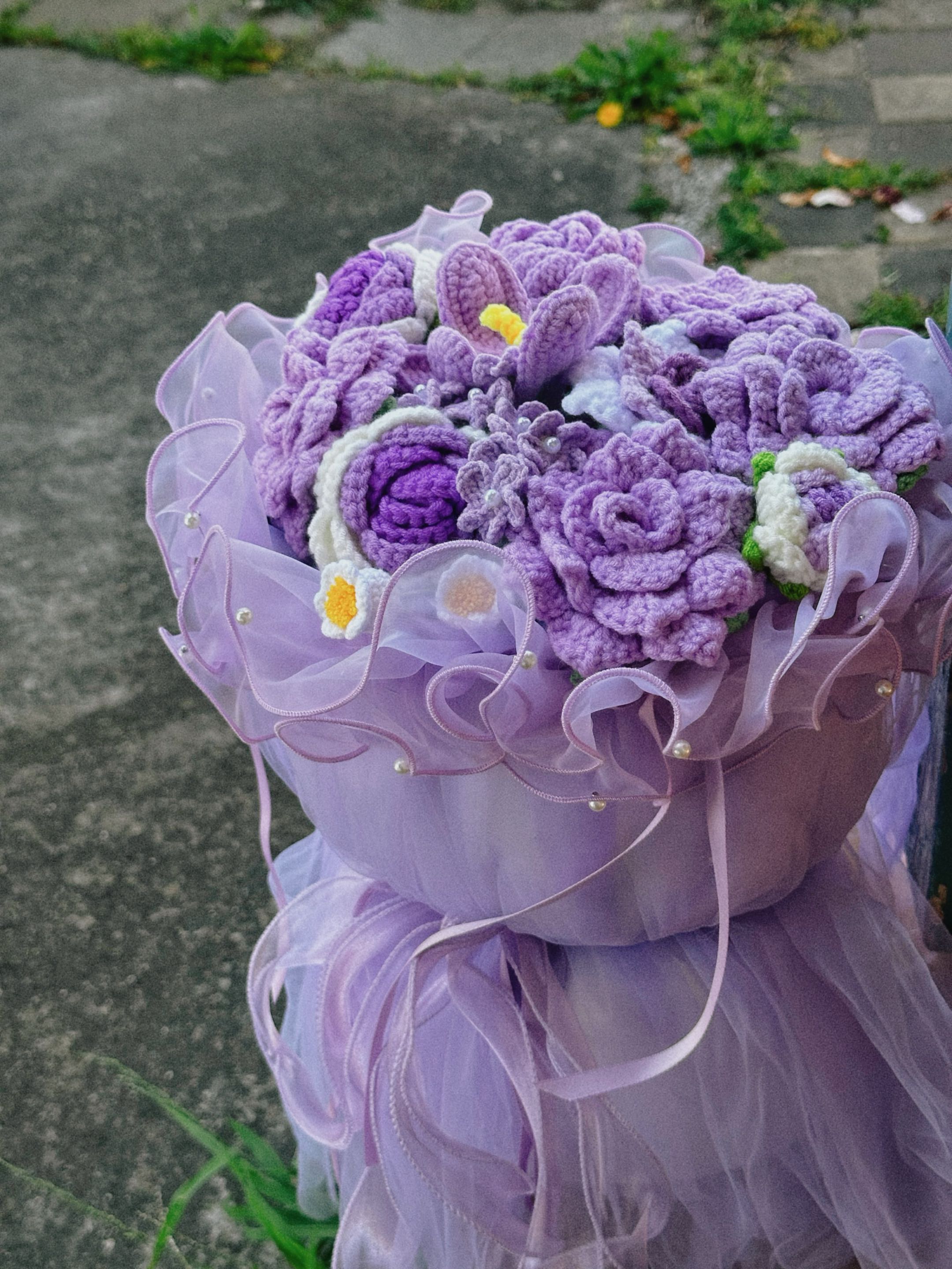 Large - Round Purple Bloom Bouquet