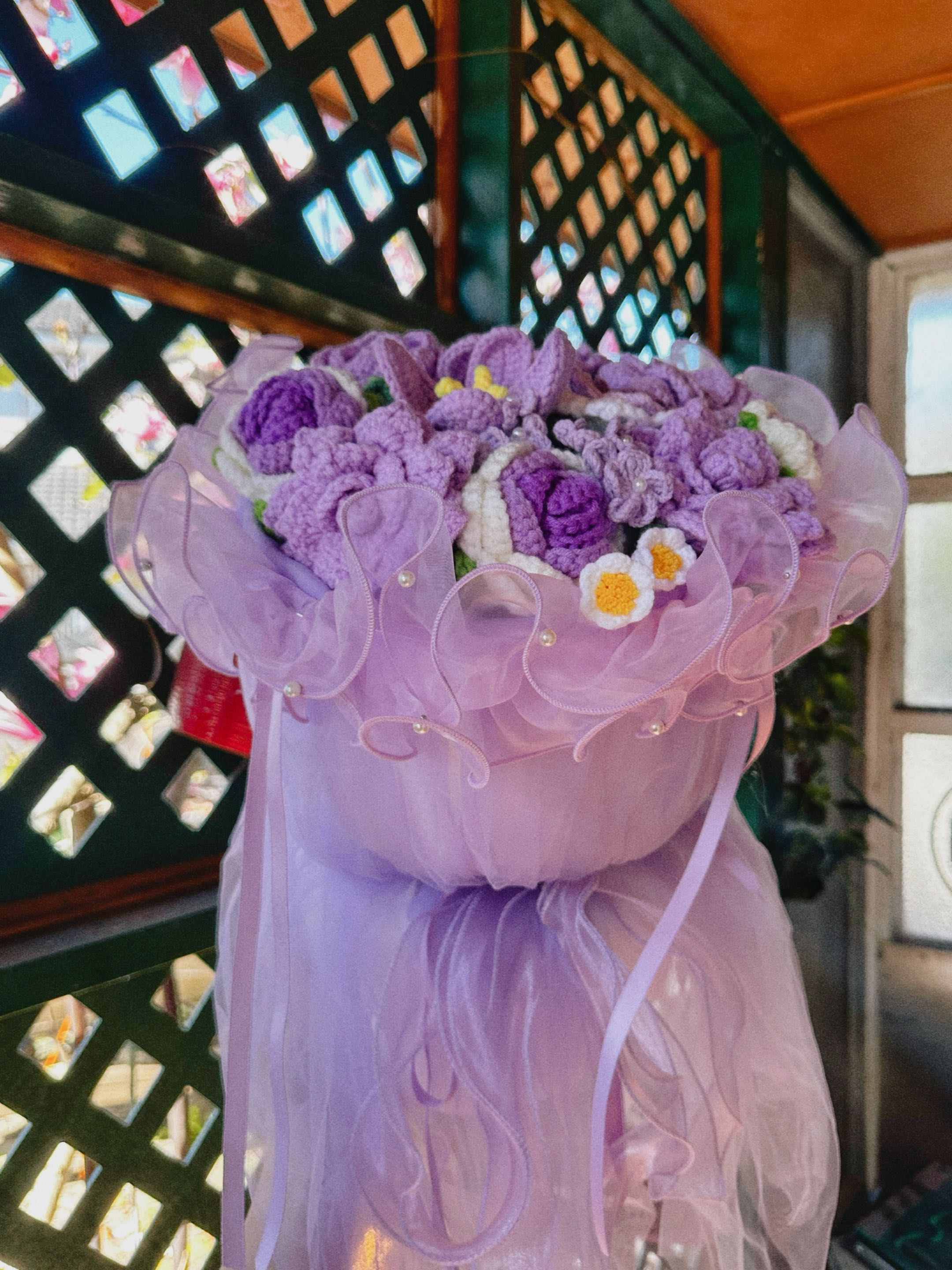 Large - Round Purple Bloom Bouquet photo 2