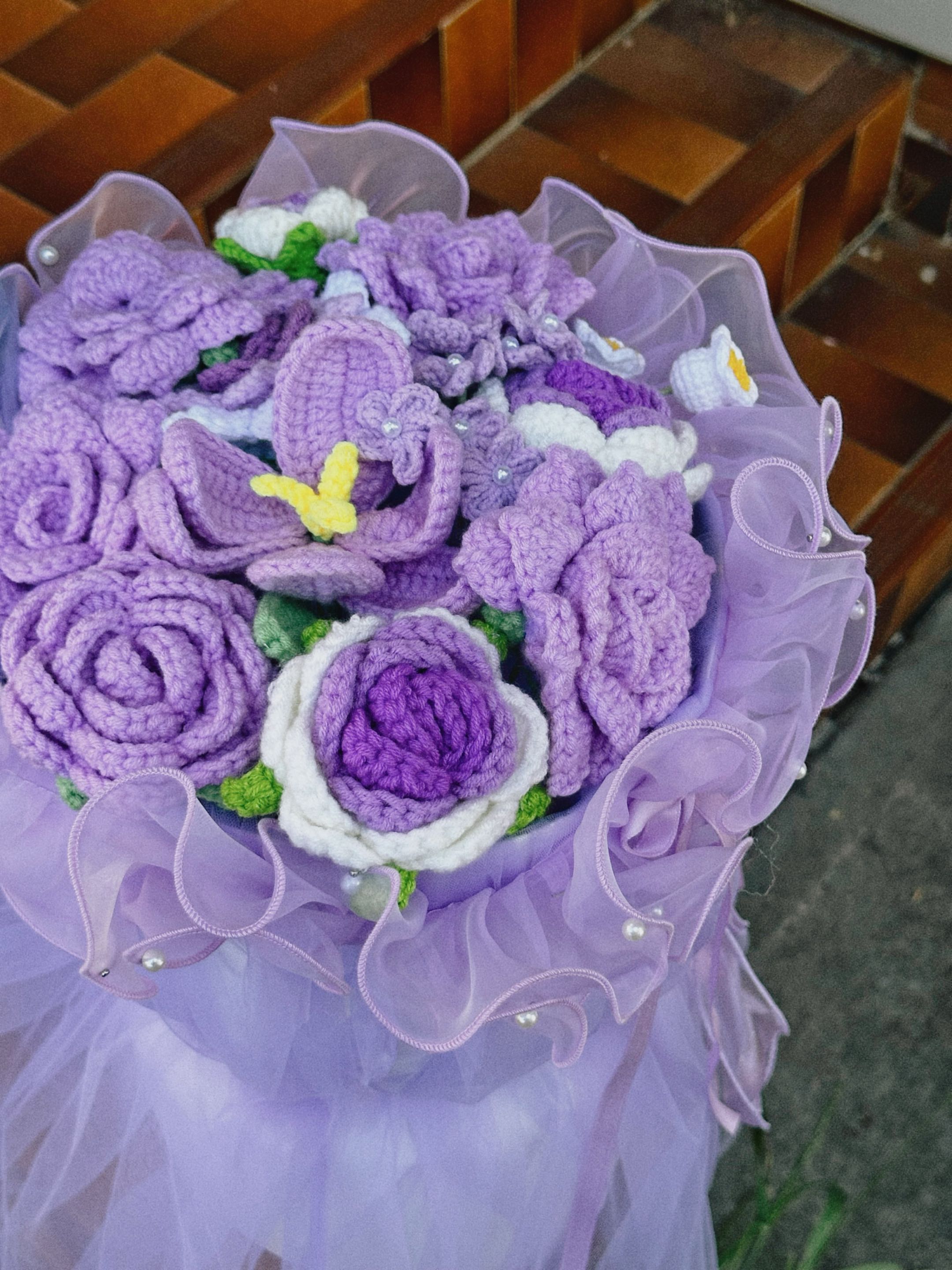 Large - Round Purple Bloom Bouquet photo 3